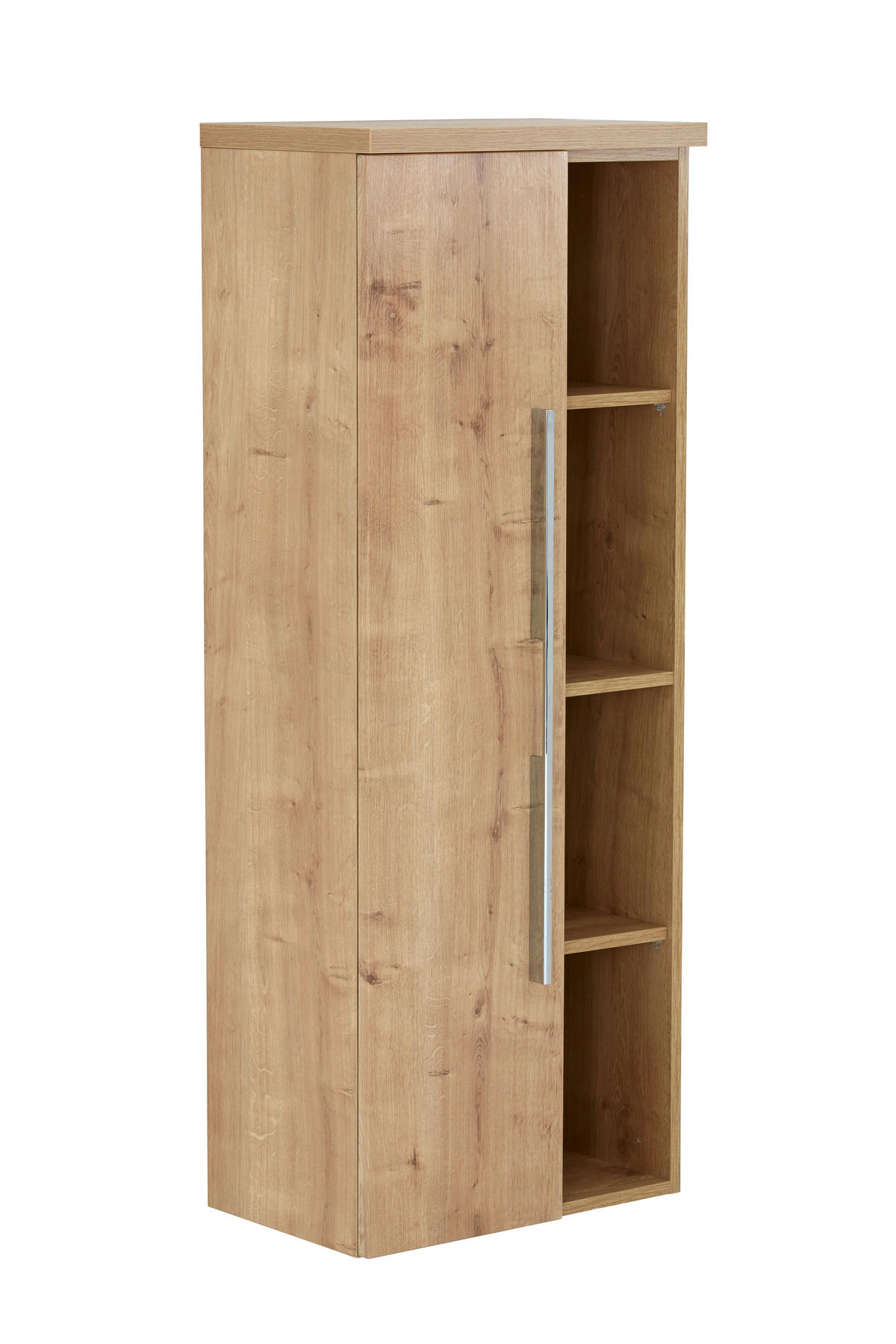 MIDISCHRANK 50/130,8/33 cm  - Chromfarben/Eichefarben, KONVENTIONELL, Holzwerkstoff/Metall (50/130,8/33cm) - Dieter Knoll