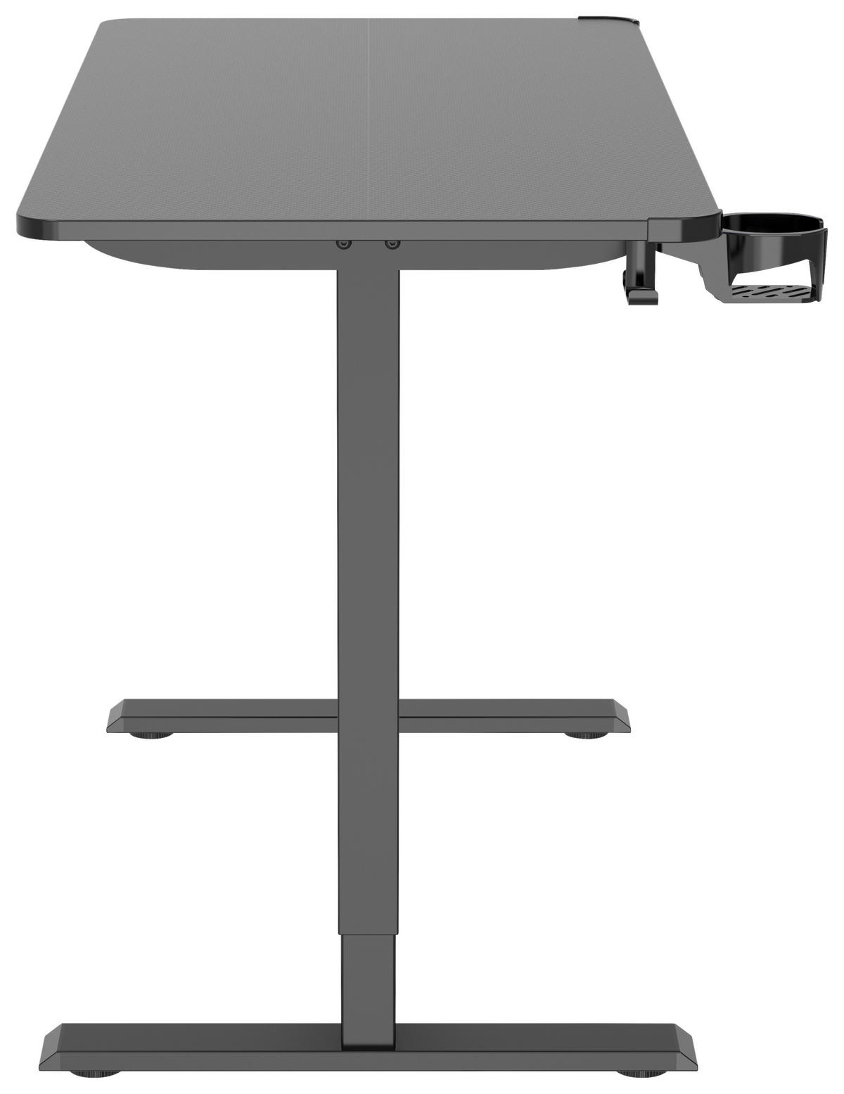 Masă De Scris, metal, plastic, material pe bază de lemn - negru, Design, plastic/metal (120/70-115/60cm) - Novel