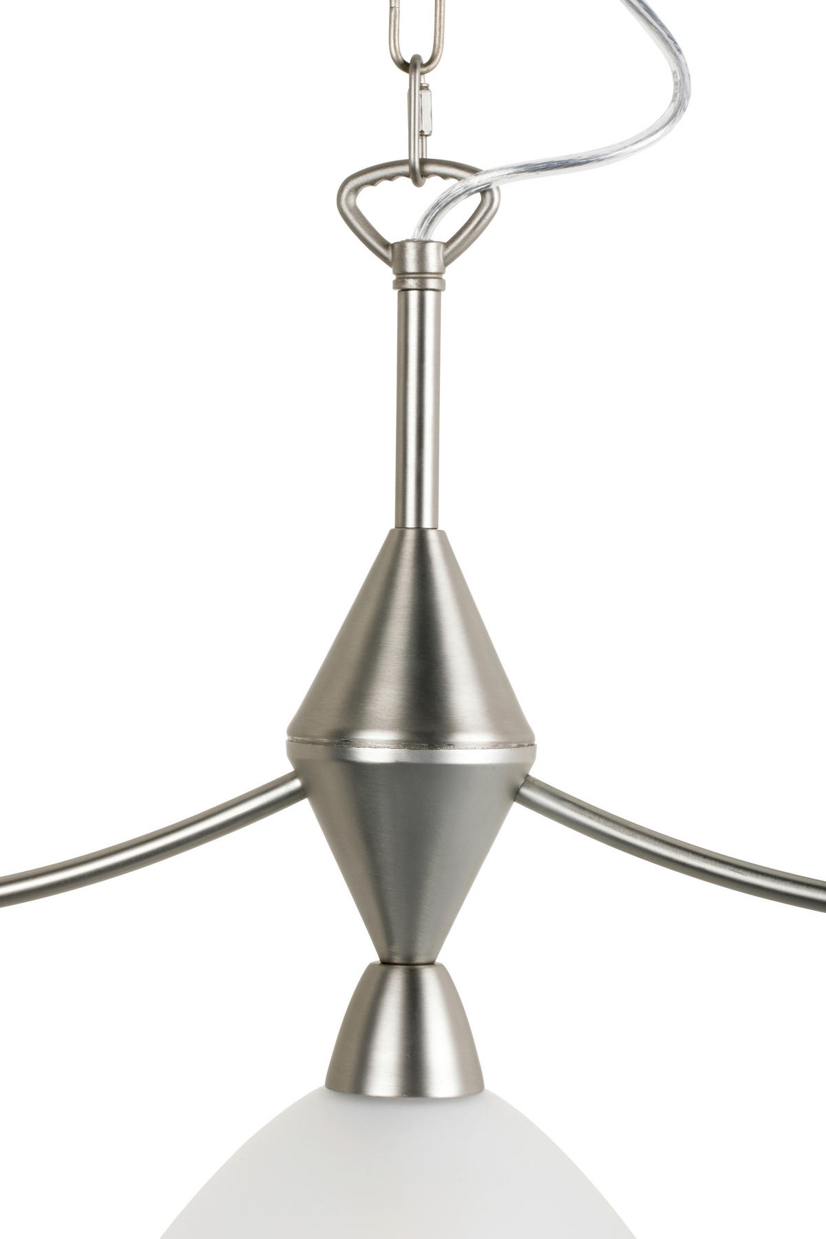 HÄNGELEUCHTE 74/150 cm  - Alabasterfarben/Nickelfarben, KONVENTIONELL, Glas/Metall (74/150cm) - Novel
