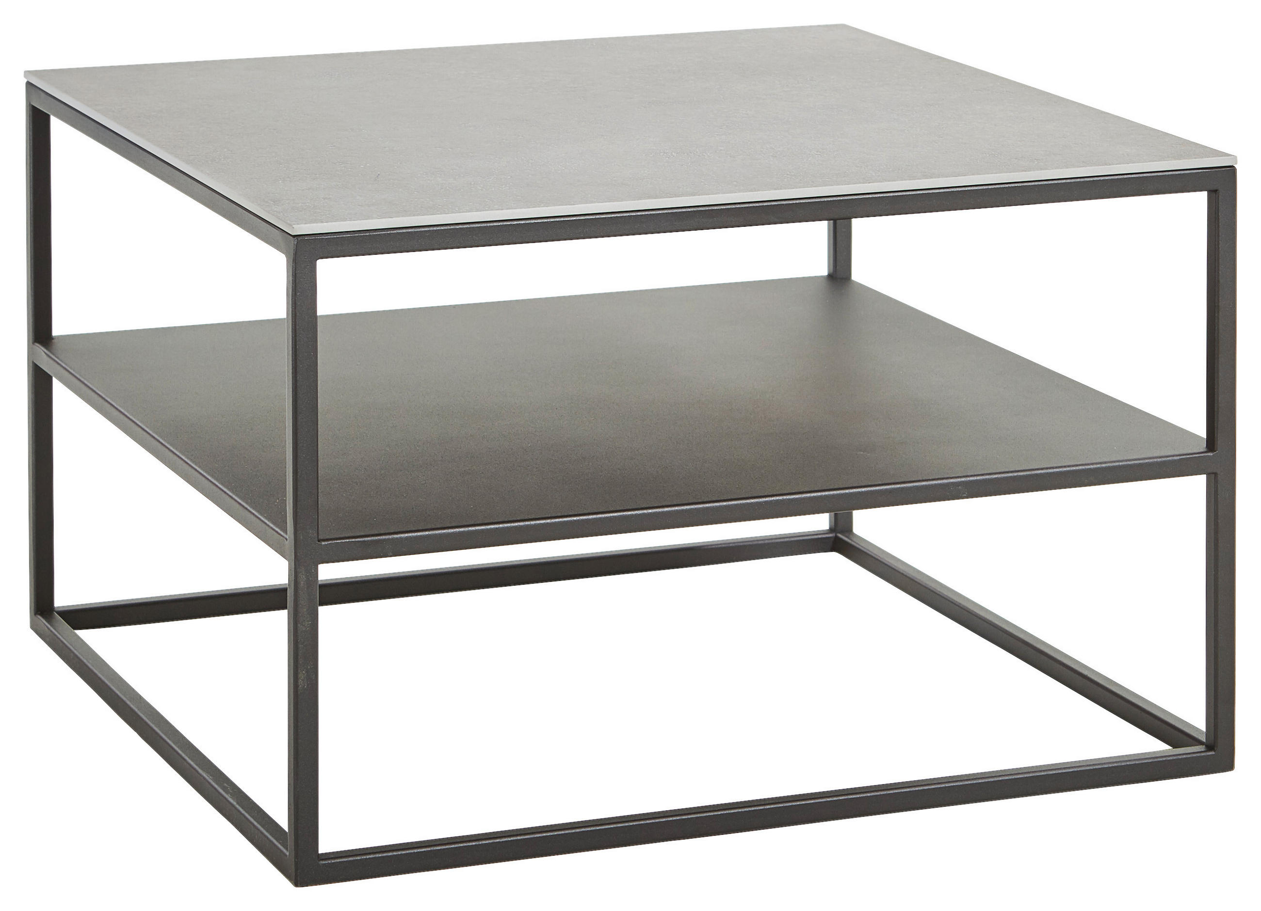 COUCHTISCH in Keramik 65/65/41,5 cm  - Schwarz/Grau, Design, Keramik/Metall (65/65/41,5cm) - Johann Jakob