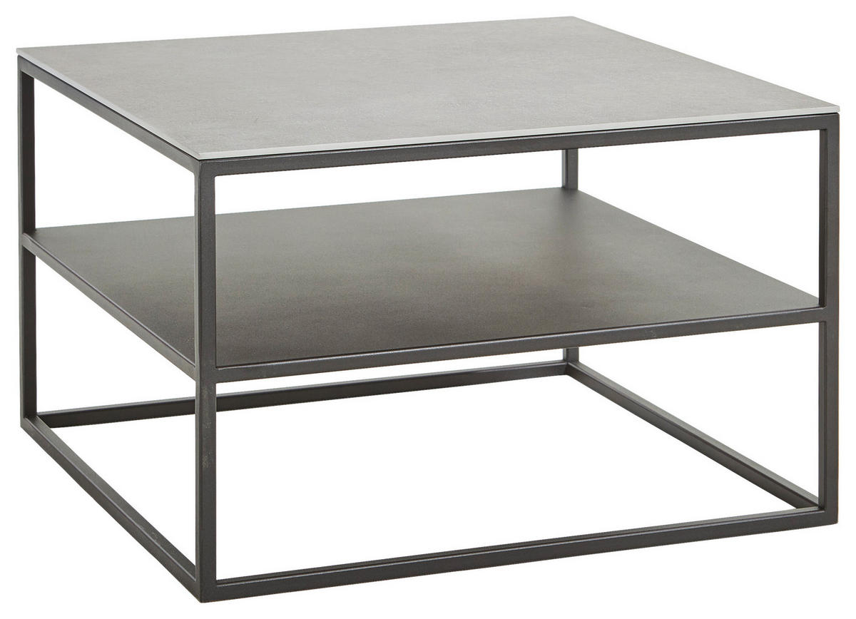 COUCHTISCH in Keramik 65/65/41,5 cm  - Schwarz/Grau, Design, Keramik/Metall (65/65/41,5cm) - Johann Jakob