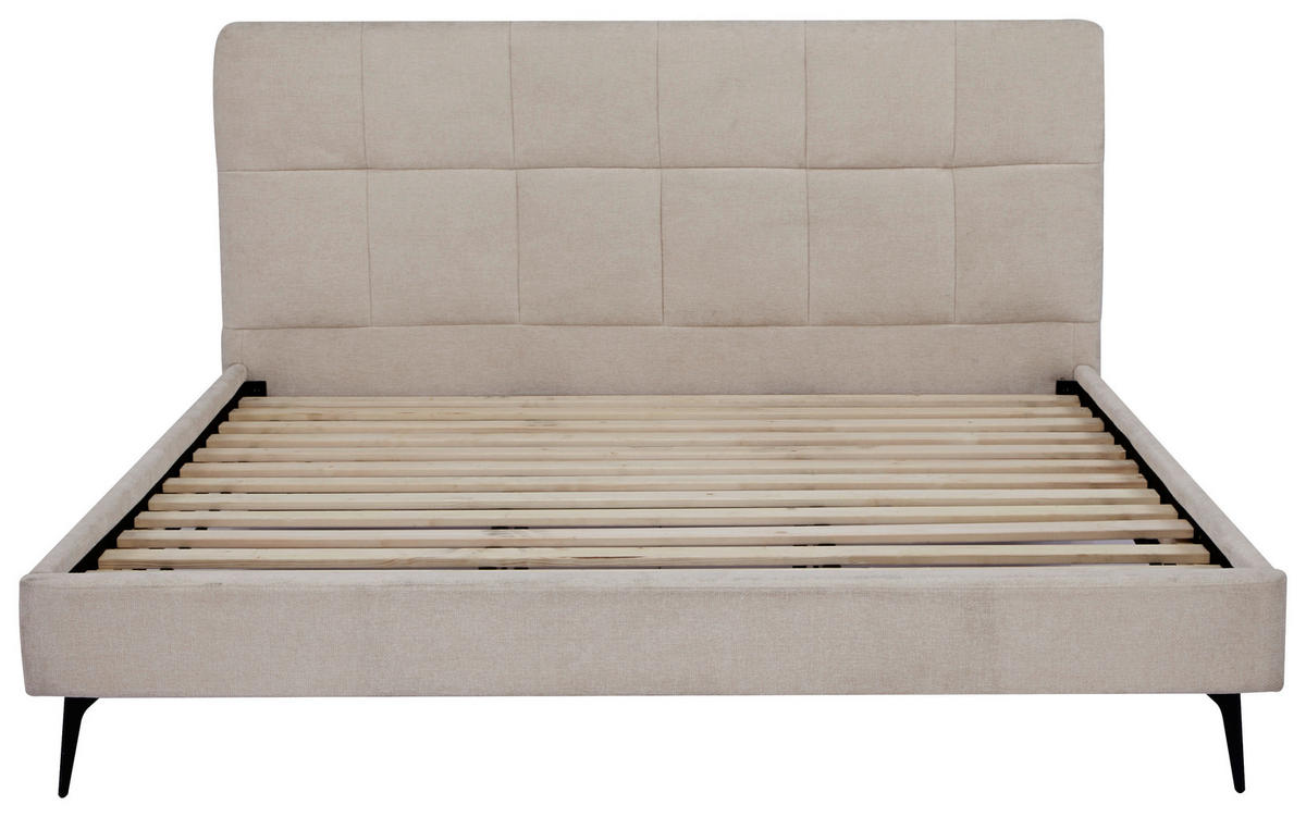 POLSTERBETT Lattenrost 180/200 cm  in Beige  - Beige/Schwarz, Design, Holz/Textil (180/200cm) - Boxxx