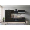 KÜCHENBLOCK 310 cm   in Schwarz, Eichefarben  - Eichefarben/Schwarz, Basics, Holzwerkstoff (310cm) - Respekta