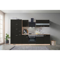 KÜCHENBLOCK 310 cm   in Schwarz, Eichefarben  - Eichefarben/Schwarz, Basics, Holzwerkstoff (310cm) - Respekta
