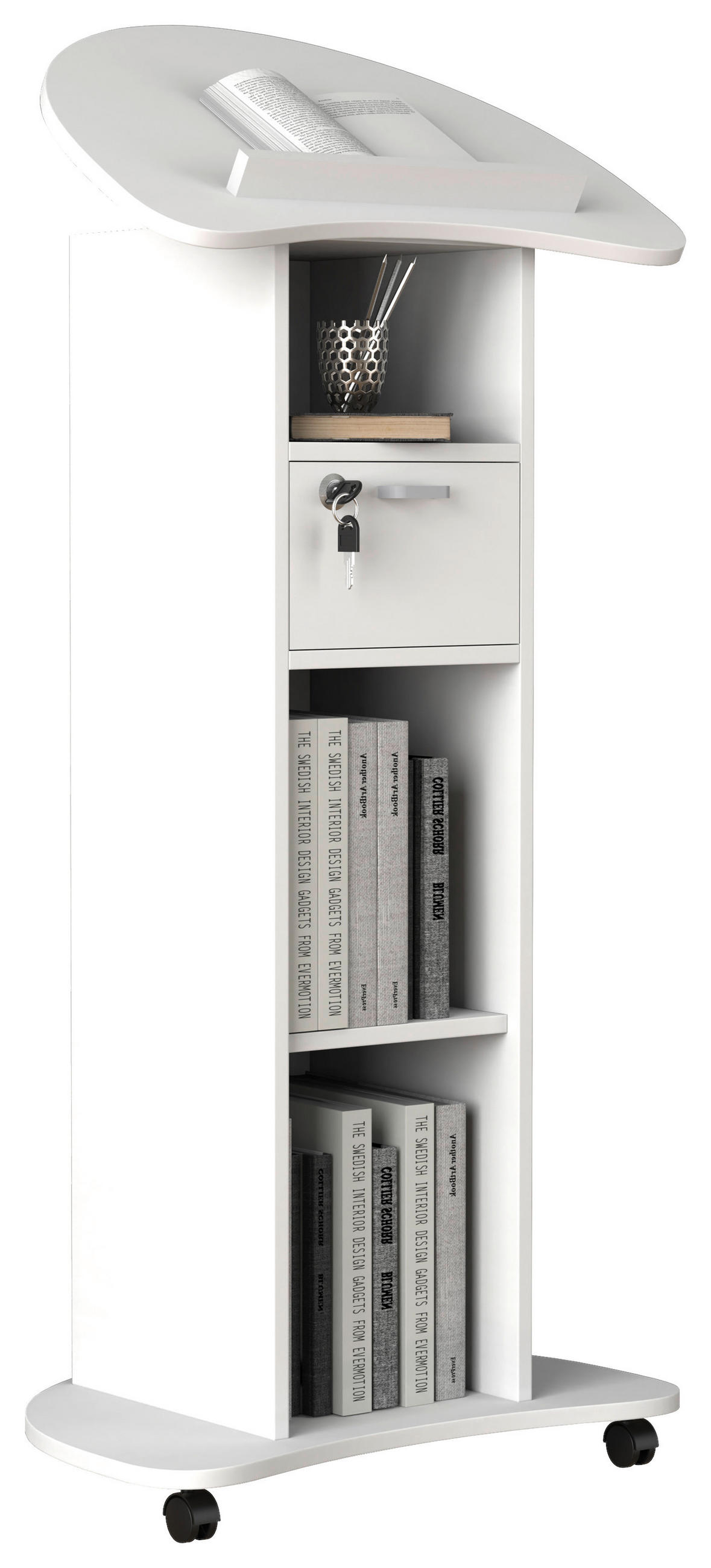 STEHPULT 56/110/37 cm  in Weiss  - Weiss, Modern, Holzwerkstoff (56/110/37cm) - MID.YOU