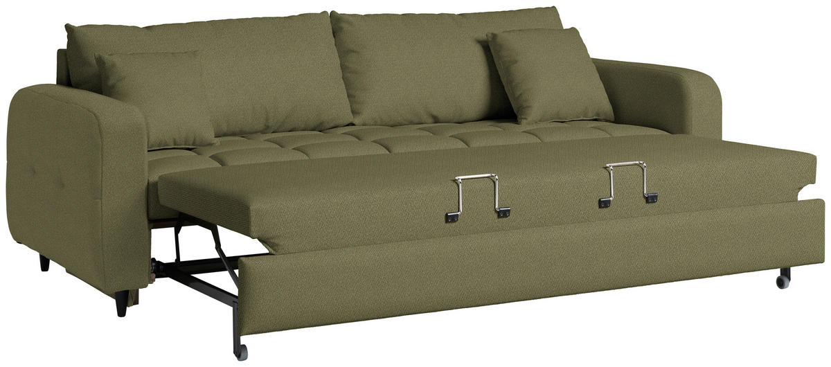 SCHLAFSOFA  in Webstoff Grün  - Schwarz/Grün, Design, Holz/Textil (236/88/101cm) - Lomoco