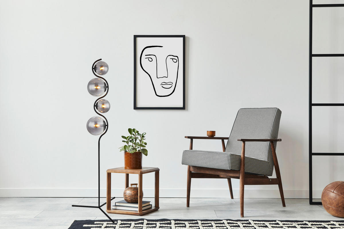 SVJETILJKA PODNA Porry  - crna, Design, staklo/metal (66/160cm) - Globo