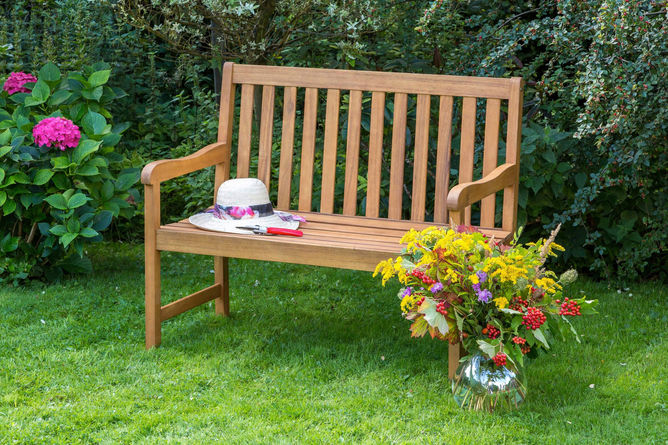 GARTENBANK 107/89/54 cm  in Akaziefarben  - Akaziefarben, KONVENTIONELL, Holz (107/89/54cm) - Gardenson