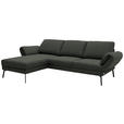 ECKSOFA  in Flachgewebe Grün  175-224/255-365 cm  - Schwarz/Grün, Design, Textil/Metall (175-224/255-365cm) - Dieter Knoll