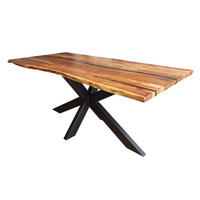 ESSTISCH in Holz 220/100/76 cm  - Schwarz/Akaziefarben, LIFESTYLE, Holz/Metall (220/100/76cm) - Livetastic