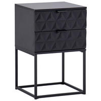 NACHTSCHRANK 42,5/67/38,5 cm  - Schwarz, KONVENTIONELL, Holzwerkstoff/Metall (42,5/67/38,5cm) - Boxxx