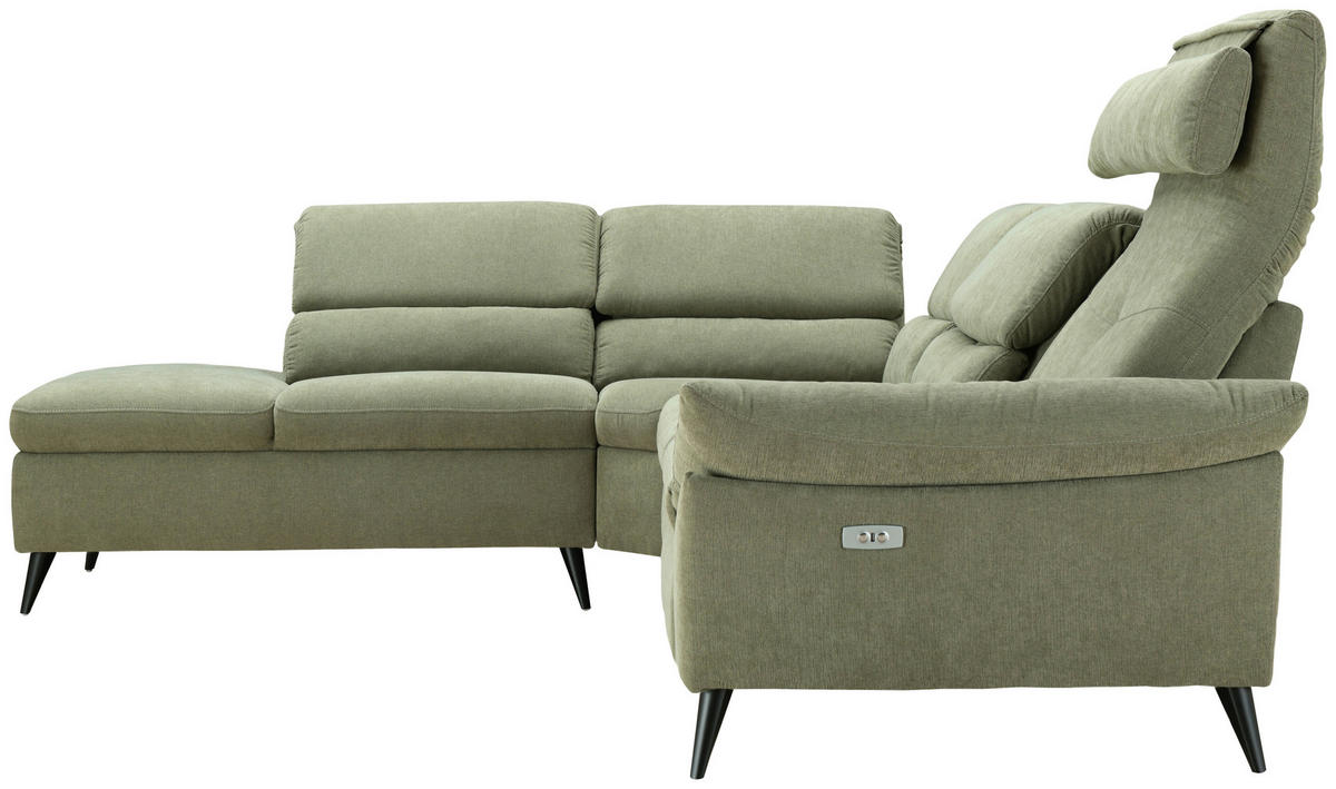Freisteller von Livetastic ECKSOFA Grün Leinenoptik.