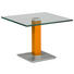 BEISTELLTISCH in Metall, Glas 60/60/46-65 cm - Edelstahlfarben/Gelb, Design, Glas/Kunststoff (60/60/46-65cm) BEISTELLTISCH in Metall, Glas 60/60/46-65 cm - Edelstahlfarben/Gelb, Design, Glas/Kunststoff (60/60/46-65cm)