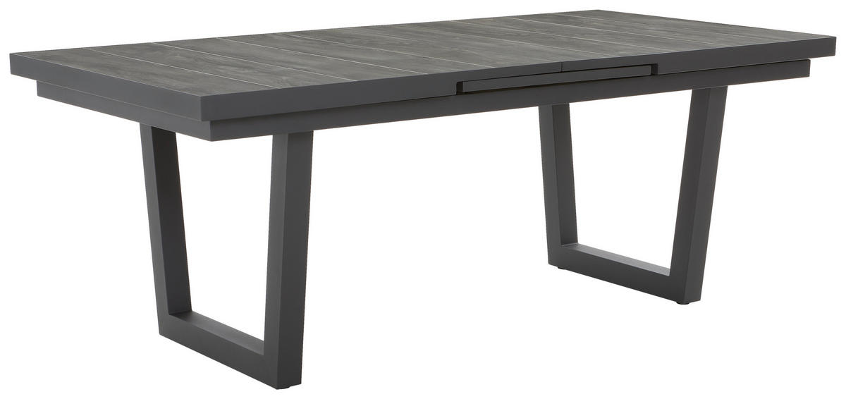 GARTENTISCH 200/260/100/77 cm Metall, Keramik rechteckig  - Dunkelgrau/Anthrazit, MODERN, Keramik/Metall (200/260/100/77cm) - Ambia Garden