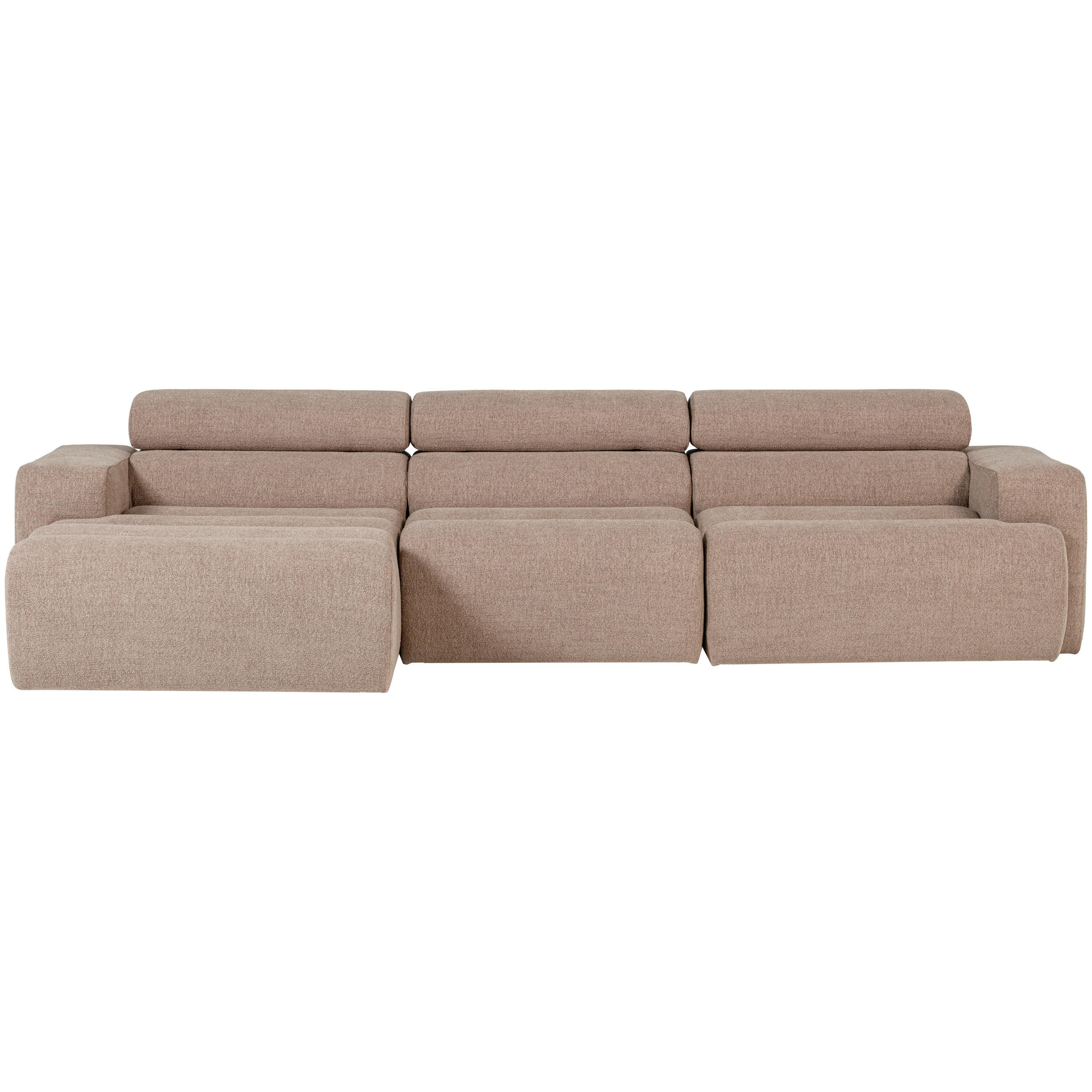 ECKSOFA Novi Taupe Bouclé  - Taupe/Schwarz, Design, Kunststoff/Textil (173/300cm) - Livetastic