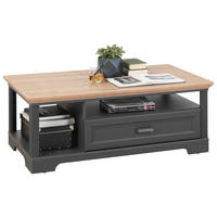 COUCHTISCH 120/67/45 cm rechteckig Graphitfarben, Eiche Artisan  - Graphitfarben/Eiche Artisan, ROMANTIK / LANDHAUS, Holzwerkstoff/Metall (120/67/45cm) - Hom`in