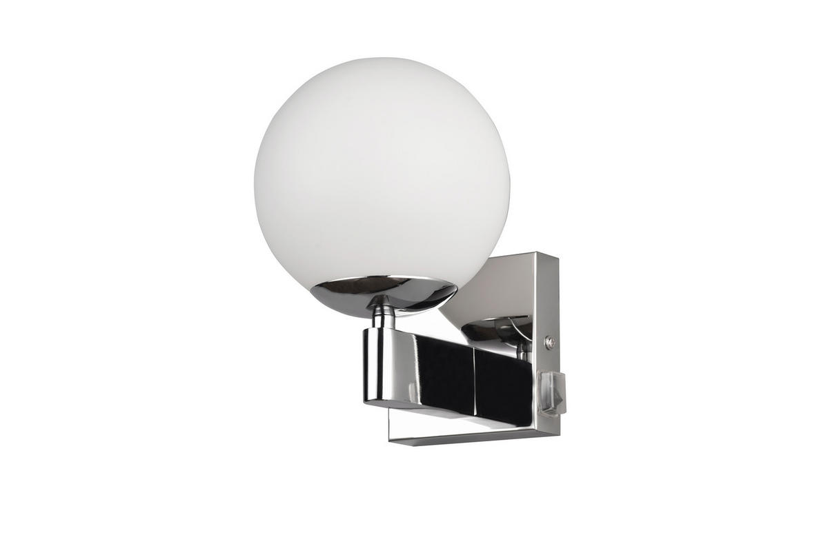 BADEZIMMER-WANDLEUCHTE Kula 14/20 cm   - Chromfarben/Weiß, MODERN, Glas/Metall (14/20cm) - Trio Leuchten