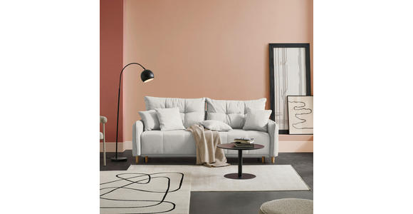 SCHLAFSOFA  in Chenille Creme  - Buchefarben/Creme, Design, Holz/Textil (217/97/101cm) - Carryhome