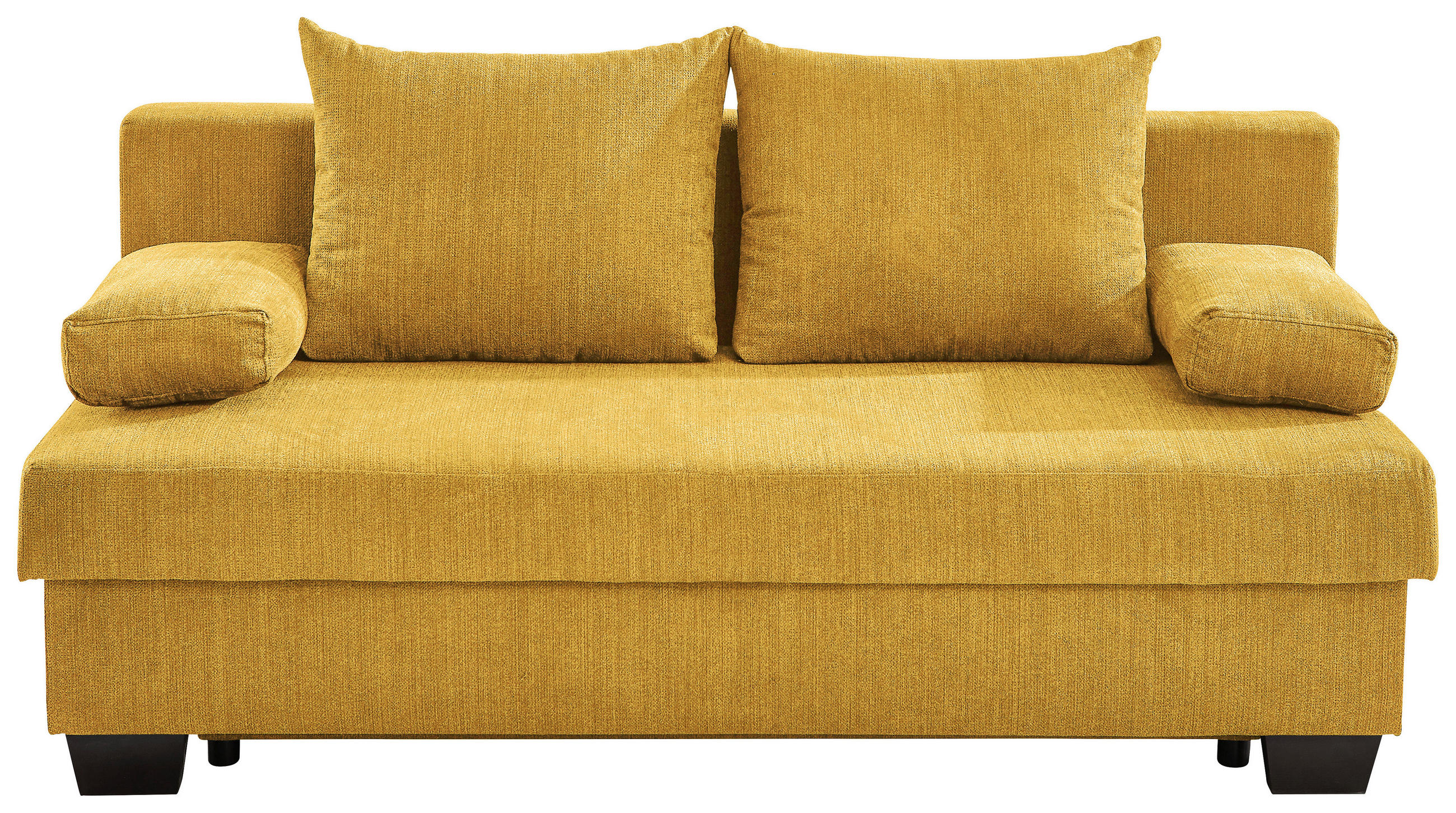 SCHLAFSOFA  mit Stoffauswahl, Schlafen auf Sitzhöhe, Rücken echt Flachgewebe Gelb  - Gelb, KONVENTIONELL, Holz/Textil (200/88/102cm) - Xora