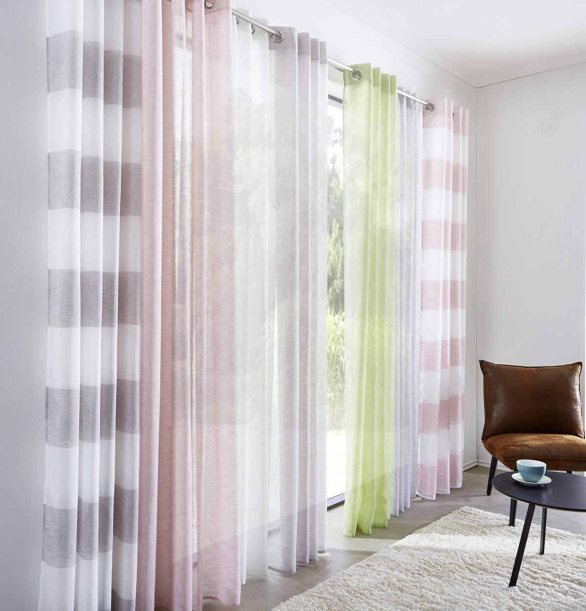 ZAVESA SA KARIKAMA prirodna boja - prirodna boja, Konvencionalno, tekstil (140/245cm) - Esposa