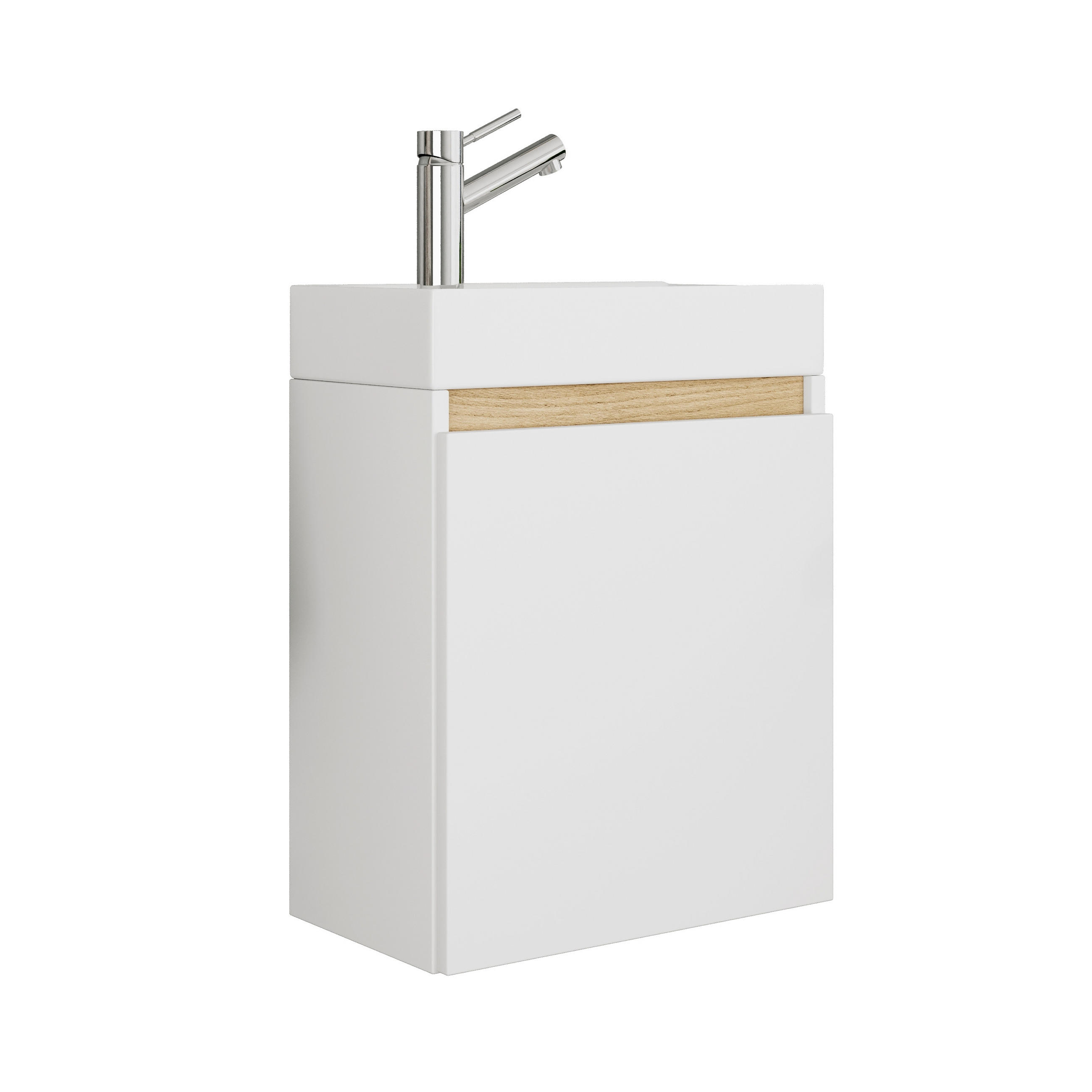 GÄSTEBAD 41 cm  - Honigeiche/Weiß, Trend, Keramik/Holzwerkstoff (41cm) - MID.YOU