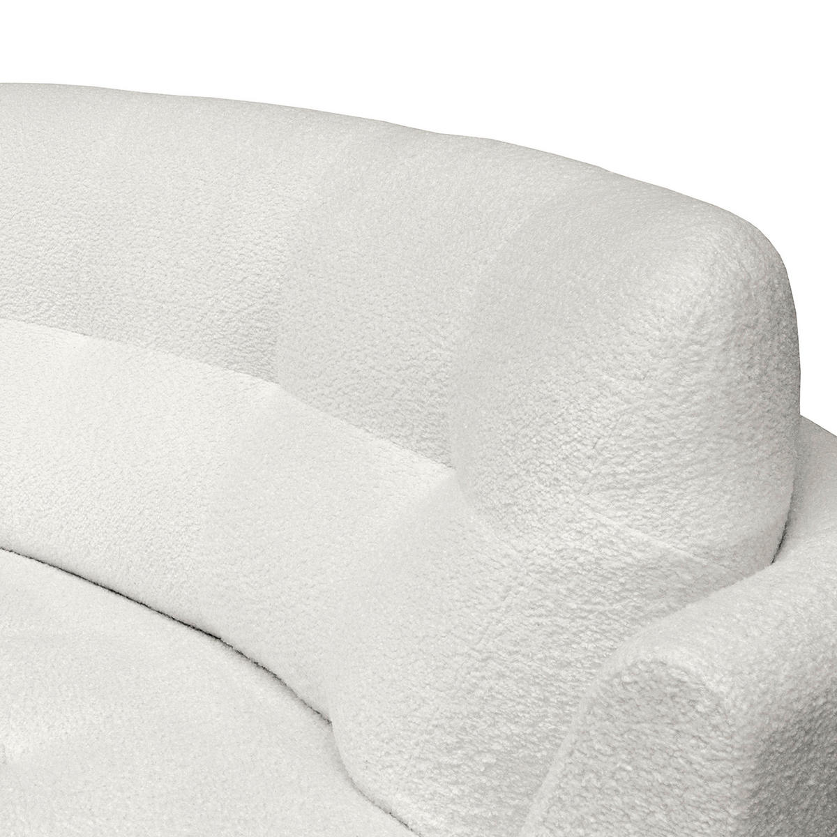 ECKSOFA in Bouclé Hellgrau  - Weiss/Hellgrau, Design, Kunststoff/Textil (113/300cm) - Livetastic