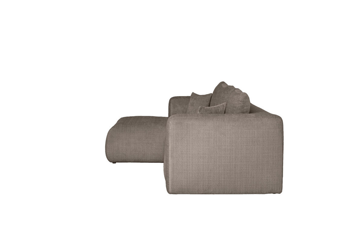 ECKSOFA Taupe Chenille Zierkissen, Rückenkissen, Rücken echt  - Taupe/Schwarz, MODERN, Kunststoff/Textil (188/276cm) - Milino