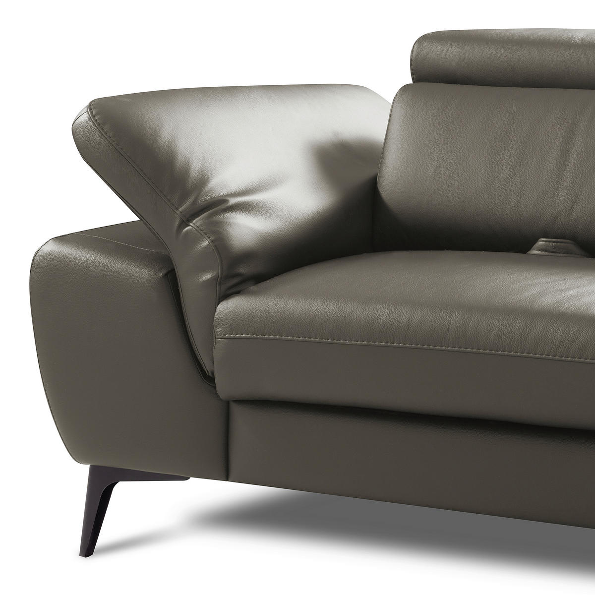 ECKSOFA  in Lederlook Echtleder Schlammfarben  274/220 cm  - Schlammfarben/Schwarz, Design, Leder/Textil (274/220cm) - Livetastic