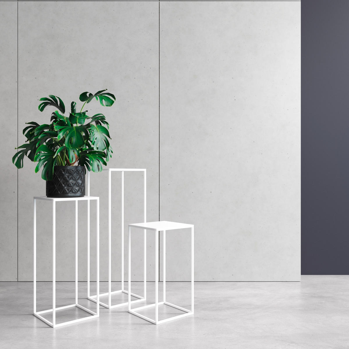 BLUMENSTÄNDER Metall  - Weiß, Basics, Metall (25/62/25cm)