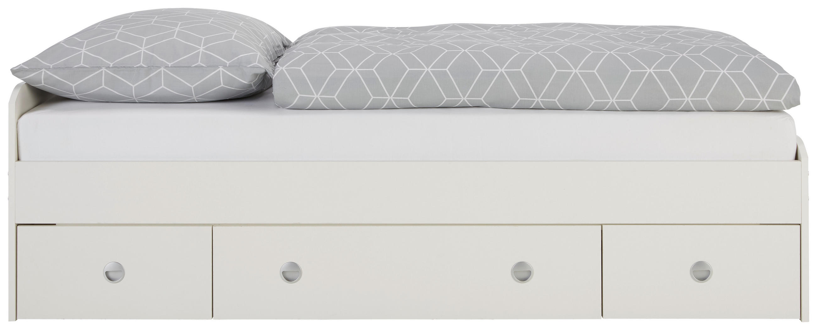 KREVET 90/200 cm     bela  - bela/crna, Konvencionalno, pločasti materijal/plastika (90/200cm) - Best Price