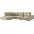 ECKSOFA Cappuccino Flachgewebe Rückenkissen  - Schwarz/Cappuccino, Design, Textil/Metall (223/280cm) - Novel