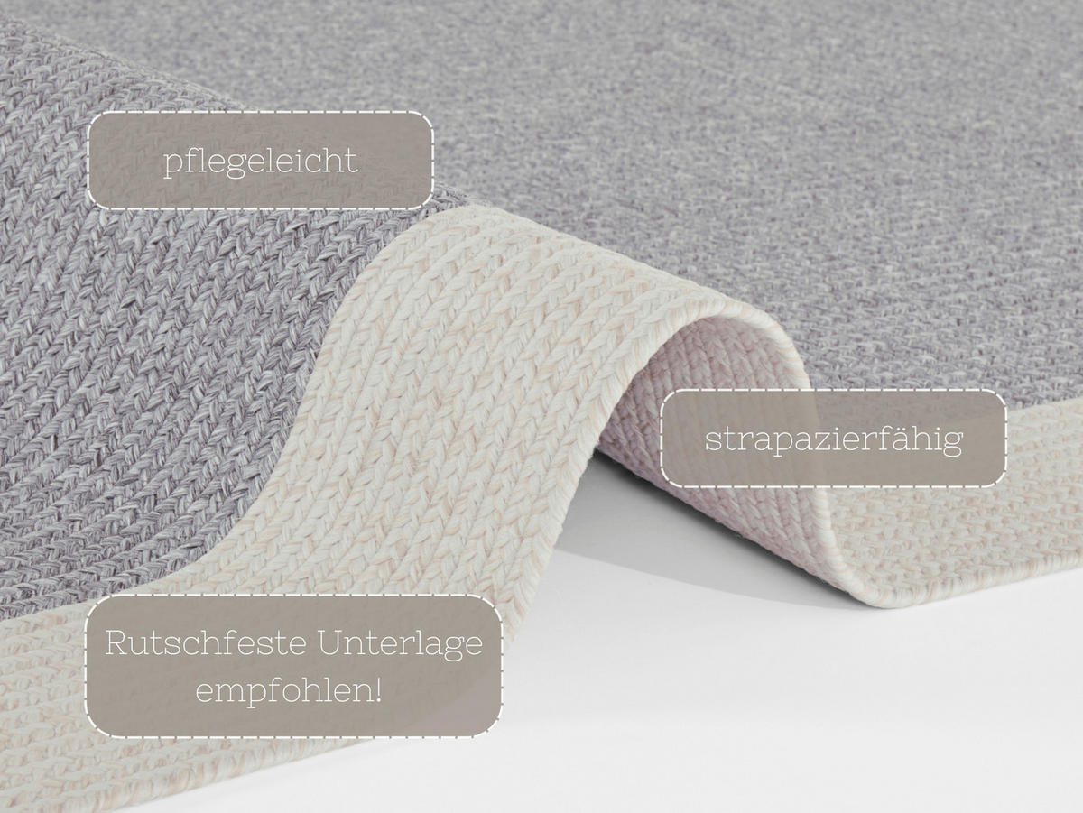 OUTDOORTEPPICH 120/170 cm Braided Creme, Grau  - Creme/Grau, Design, Kunststoff (120/170cm)
