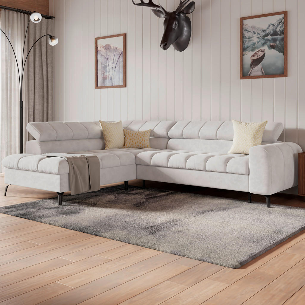 Thumbnail - Livetastic Ecksofa, Weiß, Textil, 5-Sitzer, L-Form, 261x203 cm, Stoffauswahl, Liegefunktion, Rücken echt, in den Filiale...