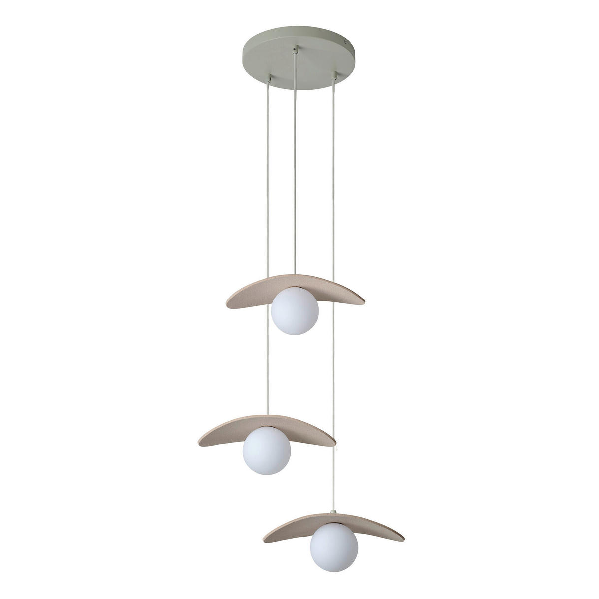 HÄNGELEUCHTE 34,5/33,7/150 cm  - Beige, Design, Glas/Textil (34,5/33,7/150cm) - Osram