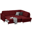 ECKSOFA in Chenille Rot  - Rot/Schwarz, MODERN, Holz/Textil (241/184cm) - Carryhome