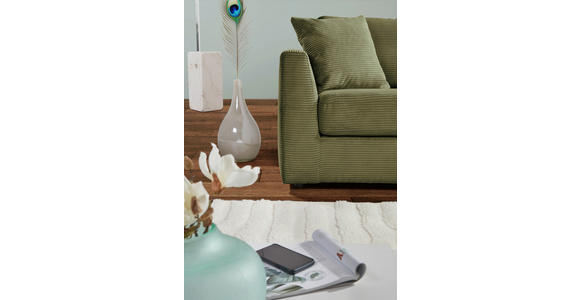 ECKSOFA Dunkelgrün Cord Zierkissen, Rückenkissen, Rücken echt  - Dunkelgrün/Schwarz, KONVENTIONELL, Kunststoff/Textil (234/170cm) - Carryhome