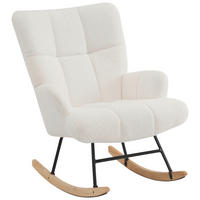 SCHAUKELSTUHL in Bouclé Beige  - Ecru/Beige, MODERN, Holz/Textil (67/85/85cm) - P & B