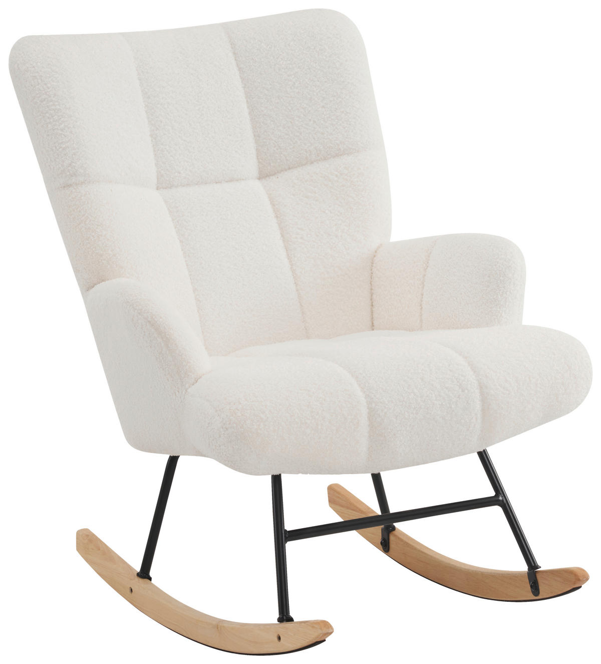 SCHAUKELSTUHL in Bouclé Beige  - Ecru/Beige, MODERN, Holz/Textil (67/85/85cm) - P & B
