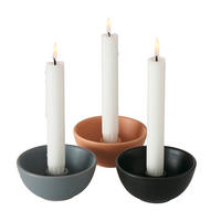 LJUSSTAKE  - beige/svart, Basics, keramik (10/5cm)