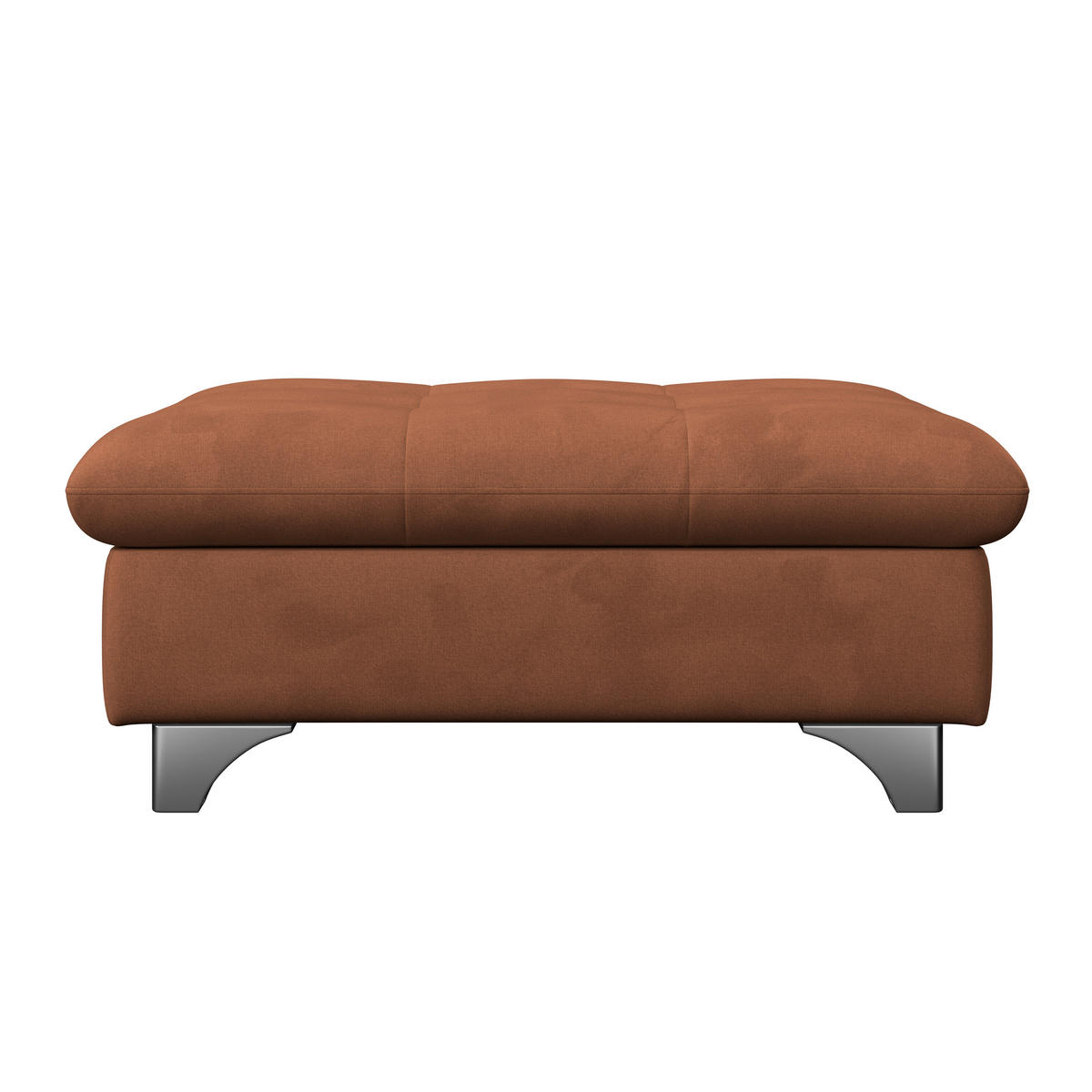 HOCKER Chenille Cognac  - Chromfarben/Cognac, KONVENTIONELL, Textil/Metall (108/46/108cm) - Livetastic