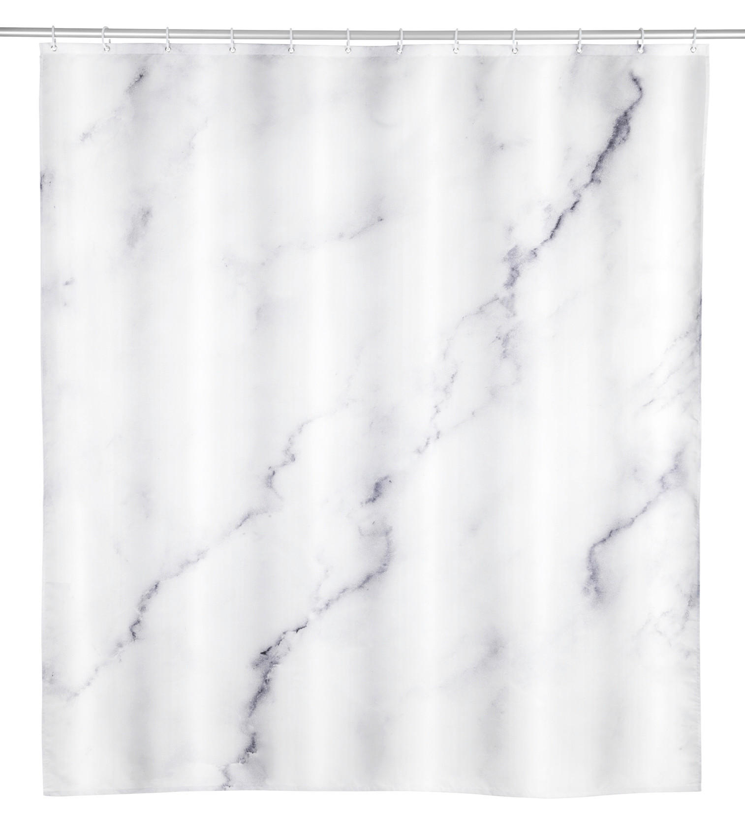 DUSCHVORHANG Balatro 180/200 cm  - Weiß/Grau, KONVENTIONELL, Kunststoff (180/200cm) - Schöner Wohnen
