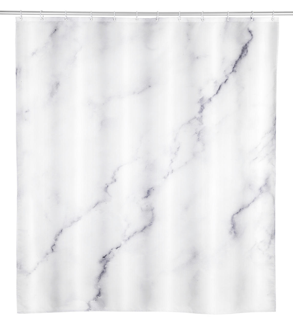 DUSCHVORHANG Balatro 180/200 cm  - Weiß/Grau, KONVENTIONELL, Kunststoff (180/200cm) - Schöner Wohnen