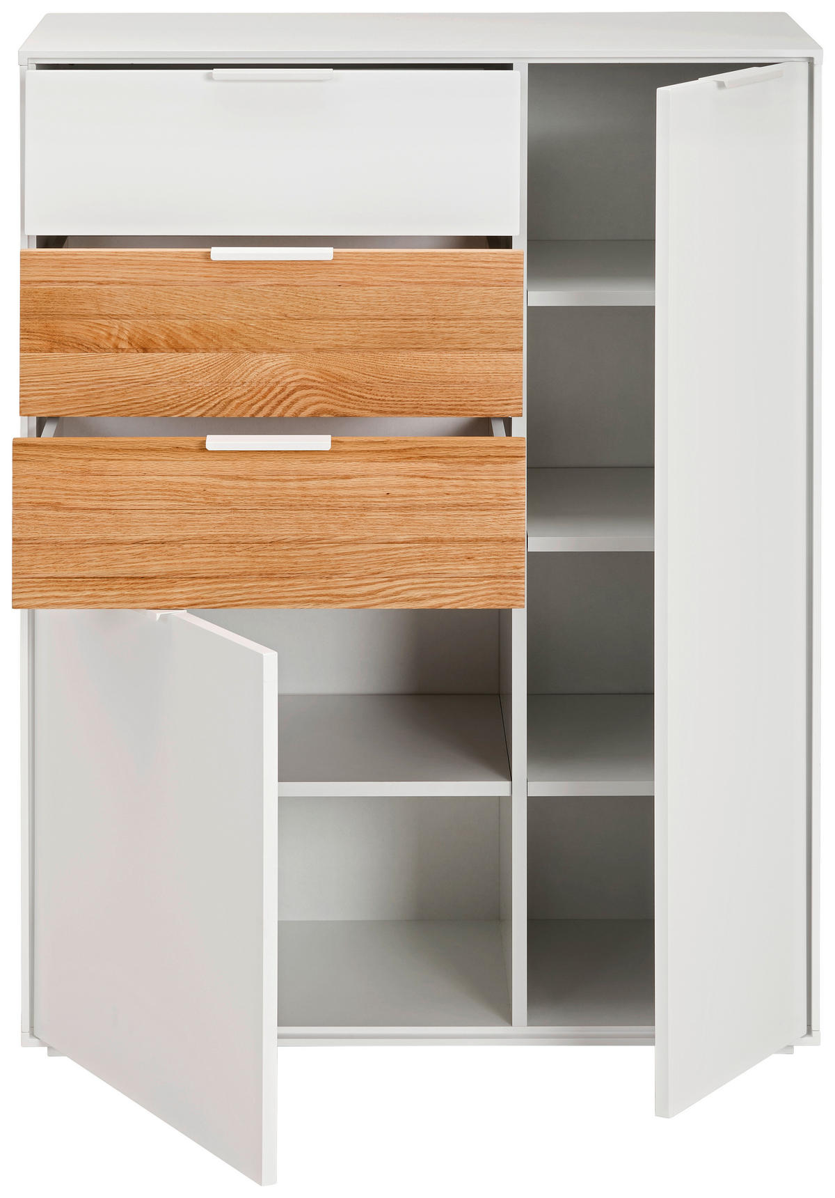 HIGHBOARD  in 82/104/40 cm  - Eichefarben/Weiß, Design, Holz/Holzwerkstoff (82/104/40cm) - MID.YOU