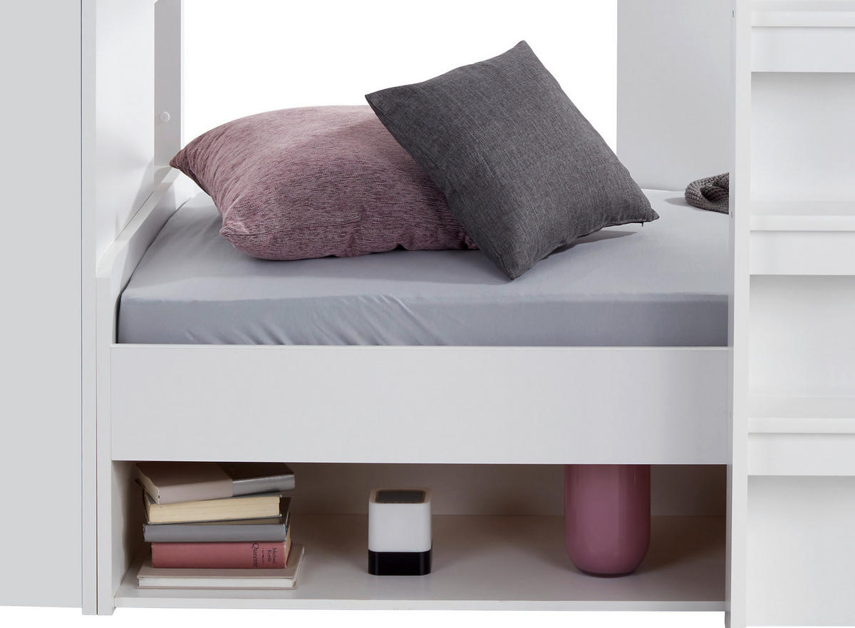 ETAGENBETT - Weiß, KONVENTIONELL, Holzwerkstoff (90/200cm) - Carryhome