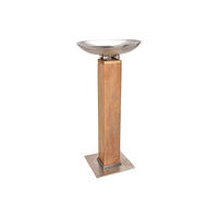 DEKOSÄULE  - Silberfarben/Braun, KONVENTIONELL, Holz/Metall (59/125/59cm)