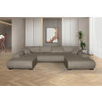 WOHNLANDSCHAFT  in Cord Taupe  - Taupe/Schwarz, KONVENTIONELL, Textil/Metall (191/351/191cm) - Carryhome