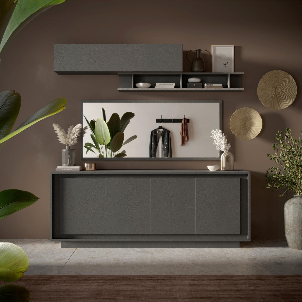 SIDEBOARD  in 207/80/50 cm  - Anthrazit, Design, Holzwerkstoff (207/80/50cm) - MID.YOU