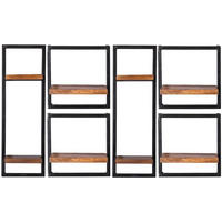WANDREGALSET 135/75/25 cm  - Schwarz/Naturfarben, Design, Holz/Metall (135/75/25cm) - MID.YOU
