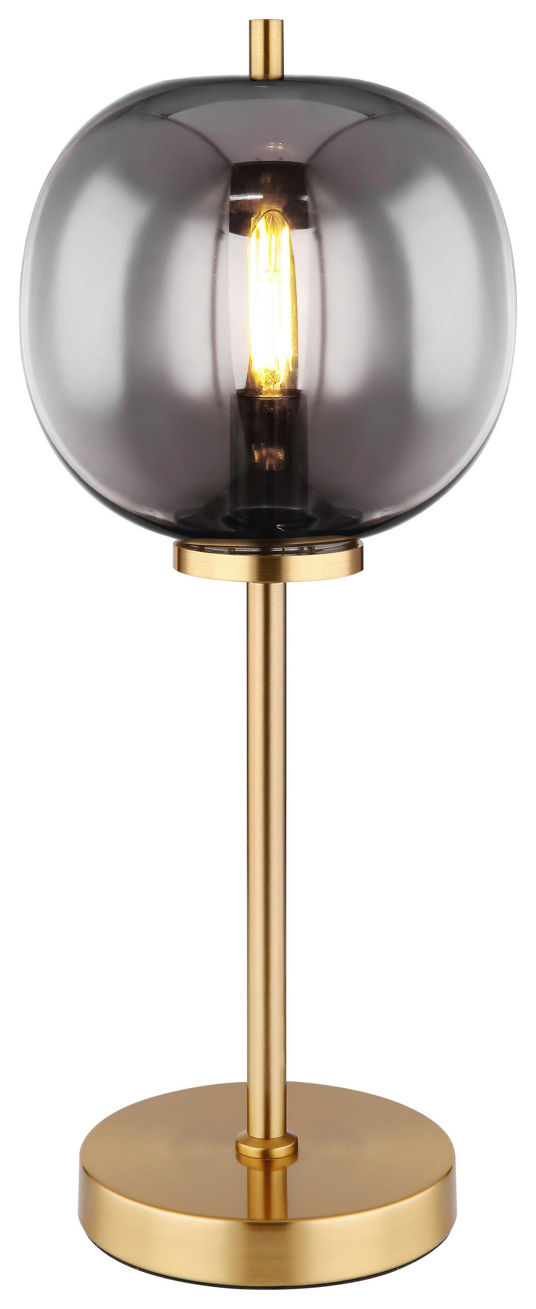 STOLNÍ LAMPA, E14, 18,5/45 cm  - barvy mosazi, Design, kov/sklo (18,5/45cm) - Globo