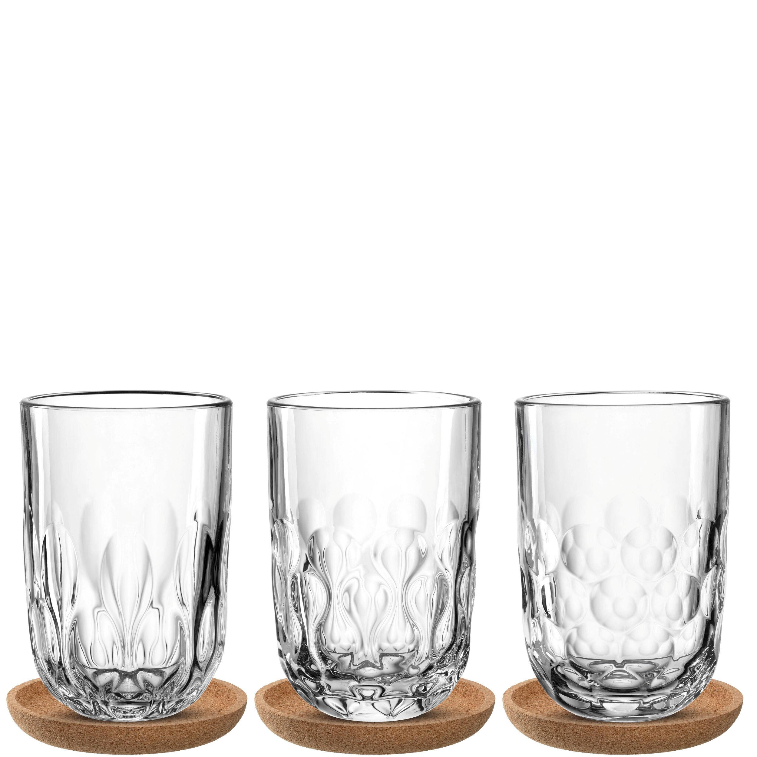 LATTE-MACCHIATO-GLAS - Klar/Braun, KONVENTIONELL, Glas/Holz - Leonardo